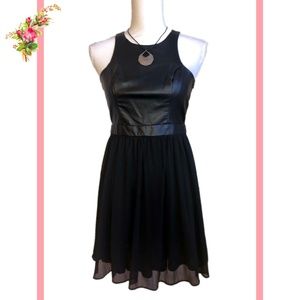 BCBGeneration Sleeveless Leather Lace Back Dress 0